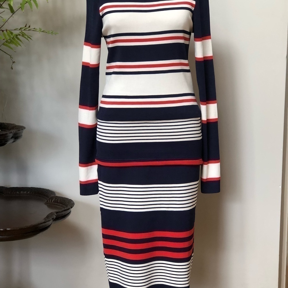 𝅺TROUVÉ‎ Nordstrom two piece skirt top stripped Blouse